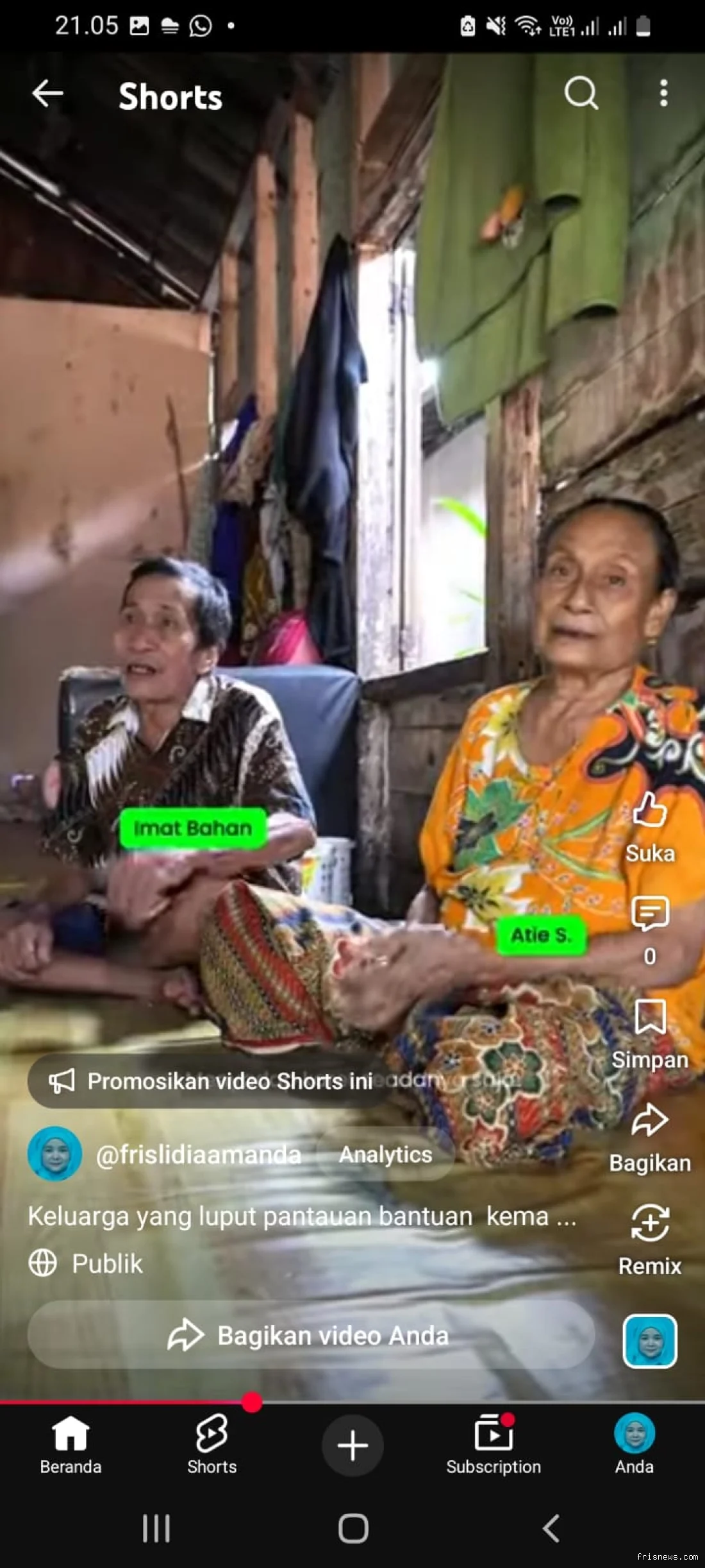 Keluarga yang luput dari pantauan sebagai penerima bantuan kemanusian 