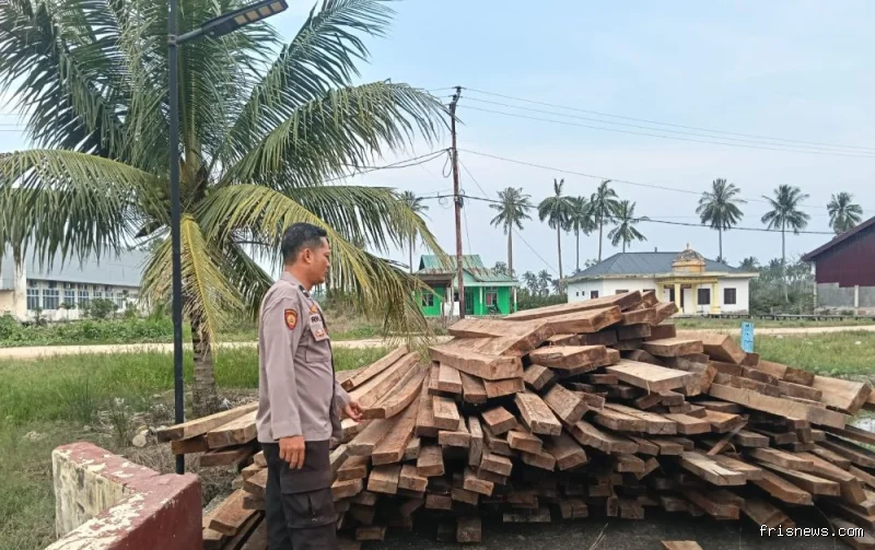 Tim Polres Rohil tahan 10 ton kayu ilegal 